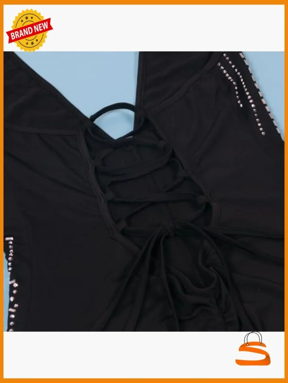 Sexy Rhinestone Halter Deep V Neck Romper Jumpsuit Sleeveless Party